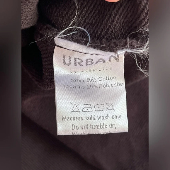 Urban by alembika sweatshirt midi dress front pockets cotton long sleeve black 2 - Picture 6 of 10